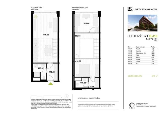 Prodej bytu 3+kk, Praha - Vysočany, Kolbenova, 82 m2