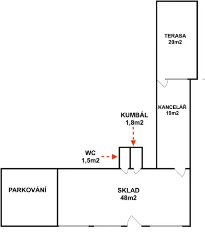 Pronájem obchodního prostoru, Řevnice, Pražská, 70 m2