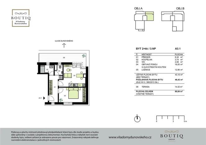 Prodej bytu 2+kk, Praha - Chodov, Dunovského, 43 m2
