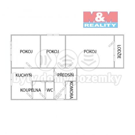 Prodej bytu 3+1, Chomutov, Jirkovská, 64 m2