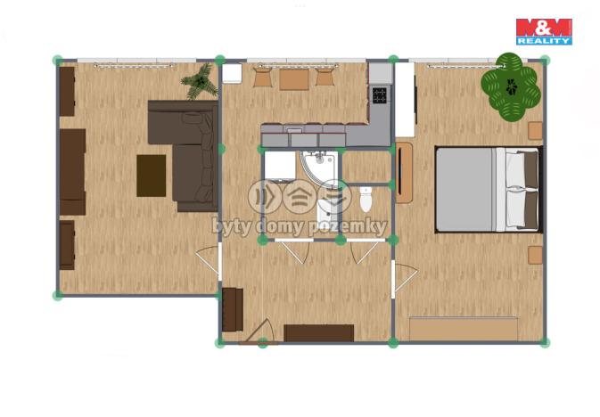 Prodej bytu 2+1, Chomutov, Zahradní, 51 m2