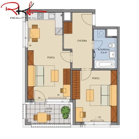 Prodej bytu 2+kk, Praha, náměstí Olgy Scheinpflugové, 61 m2