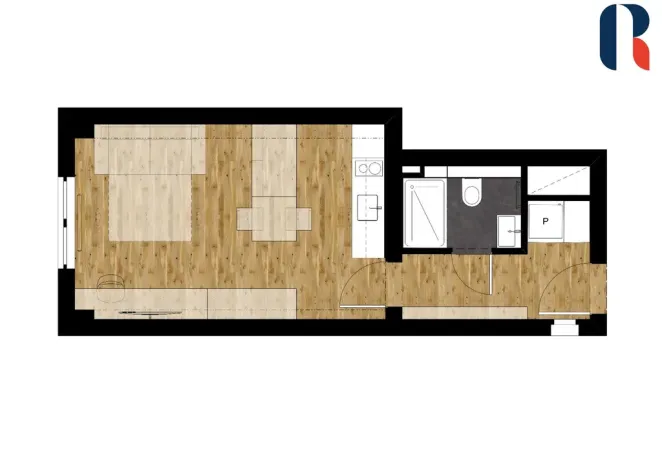 Pronájem bytu 1+kk, Praha - Braník, Branická, 30 m2