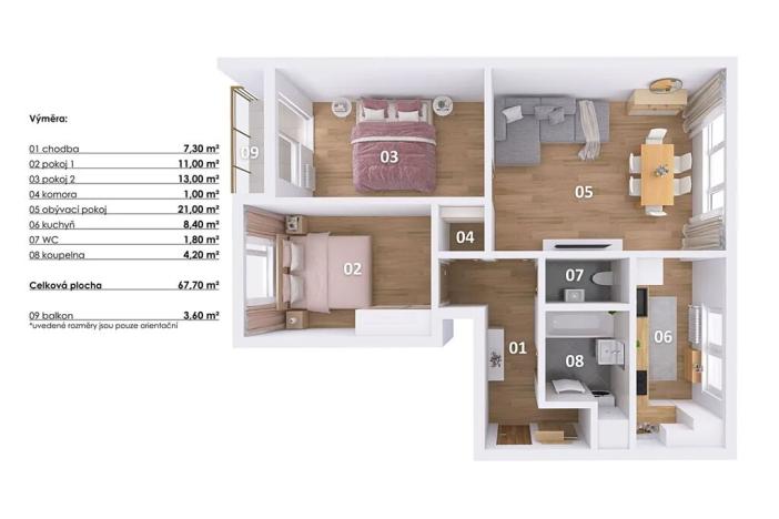 Prodej bytu 3+1, Praha - Hlubočepy, Pražského, 71 m2