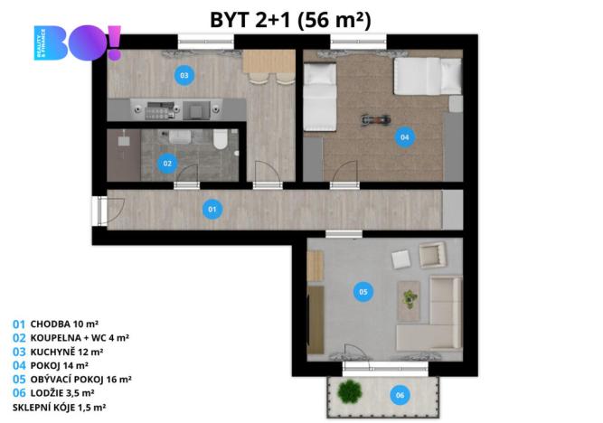 Prodej bytu 2+1, Ostrava, Josefa Brabce, 56 m2