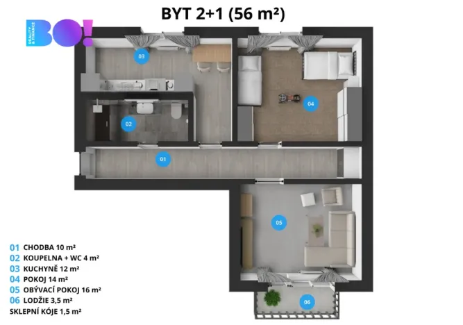 Prodej bytu 2+1, Ostrava, Josefa Brabce, 56 m2