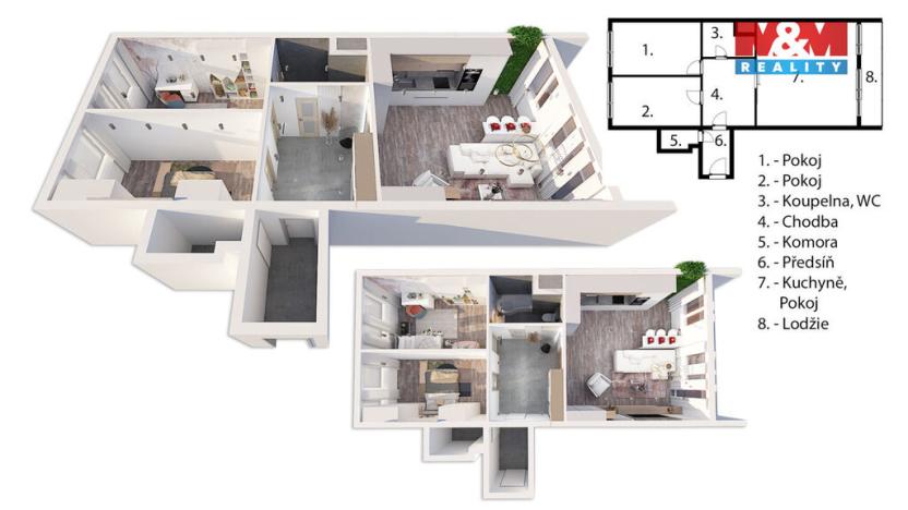 Prodej bytu 3+1, Praha - Modřany, Mazancova, 84 m2