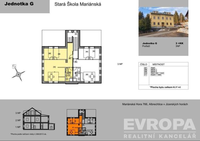 Prodej bytu 3+kk, Albrechtice v Jizerských horách - Mariánská Hora, Mariánská Hora č.ev., 84 m2