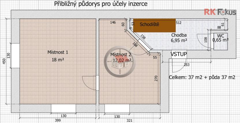 Prodej rodinného domu, Bystřice nad Pernštejnem, Nádražní, 37 m2