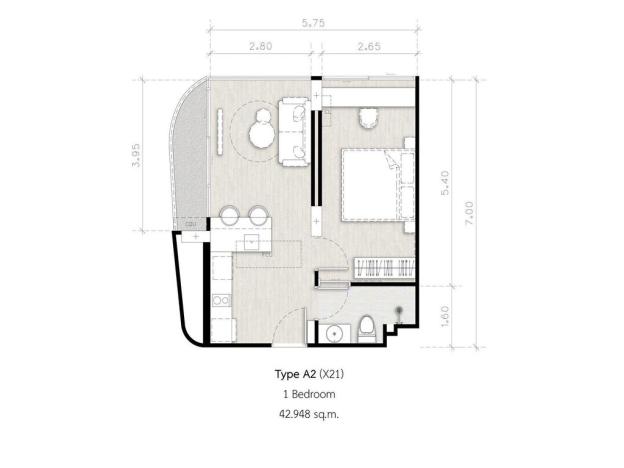 Prodej apartmánu, Pattaya, 45 m2