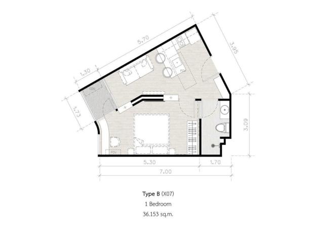 Prodej apartmánu, Pattaya, 45 m2