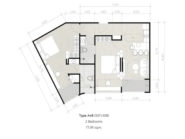 Prodej apartmánu, Pattaya, 45 m2