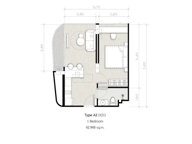Prodej apartmánu, Pattaya, 45 m2