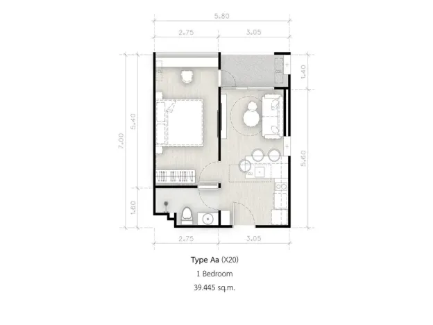 Prodej apartmánu, Pattaya, 45 m2