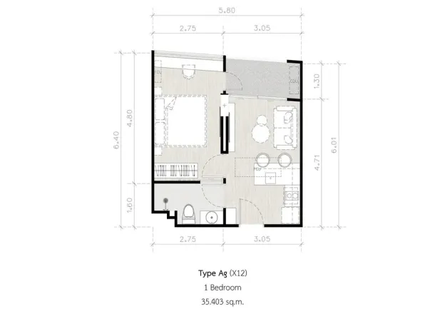 Prodej apartmánu, Pattaya, 45 m2