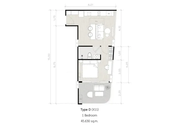 Prodej apartmánu, Pattaya, 45 m2