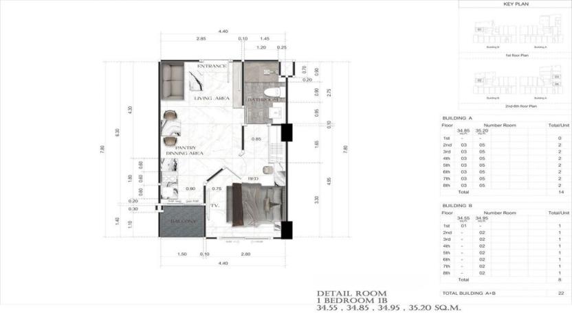 Prodej apartmánu, Pattaya, 65 m2