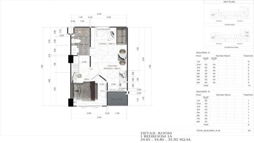 Prodej apartmánu, Pattaya, 65 m2