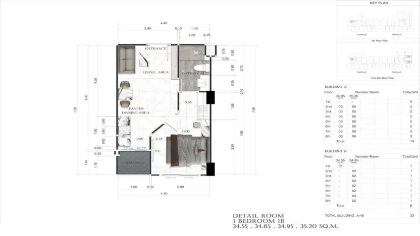 Prodej apartmánu, Pattaya, 65 m2