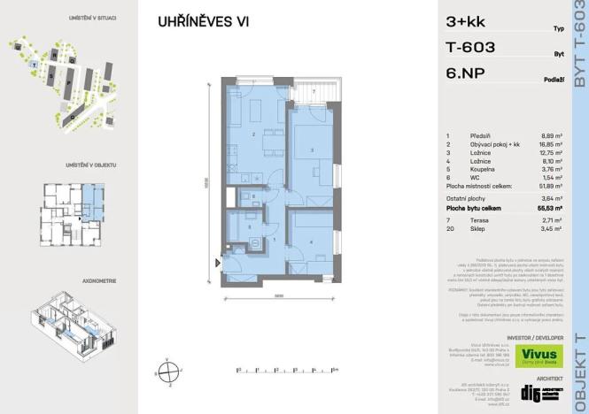 Prodej bytu 3+kk, Praha - Uhříněves, Karla Guta, 59 m2