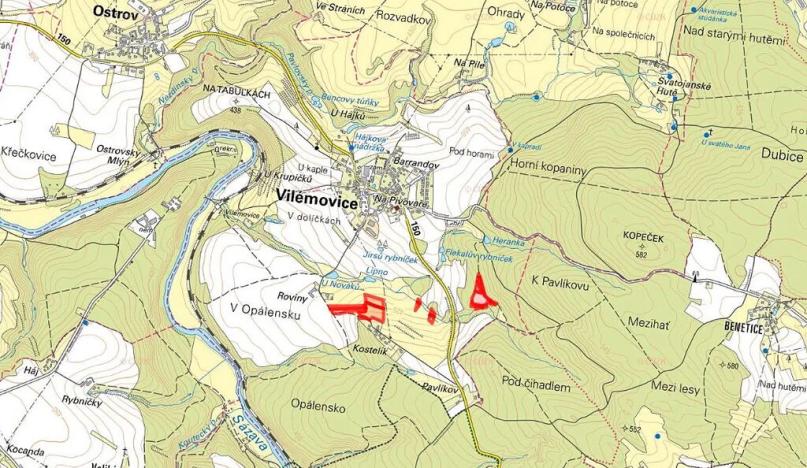 Prodej louky, Vilémovice, 37257 m2