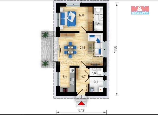 Prodej rodinného domu, Krušovice, 52 m2