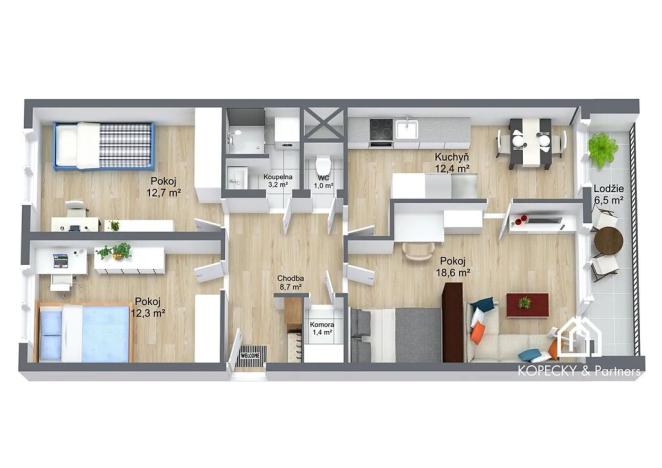 Prodej bytu 3+1, Praha - Stodůlky, Husníkova, 71 m2