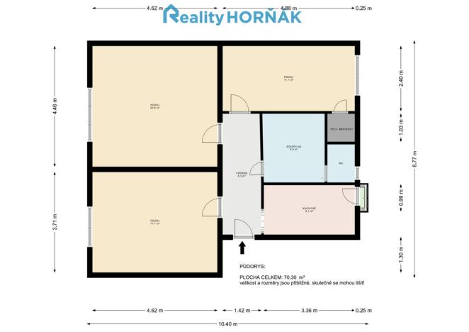Prodej bytu 3+1, Bechyně, Na Libuši, 71 m2