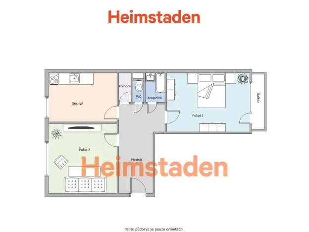 Pronájem bytu 2+1, Ostrava - Moravská Ostrava, Zborovská, 59 m2