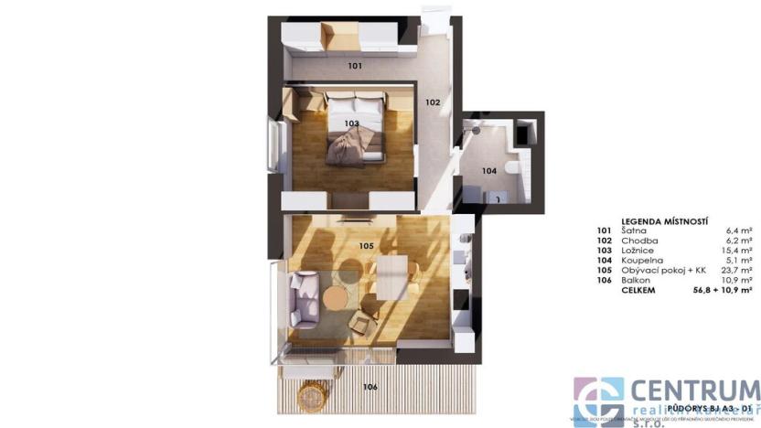 Prodej bytu 2+kk, Vrkoslavice, 57 m2