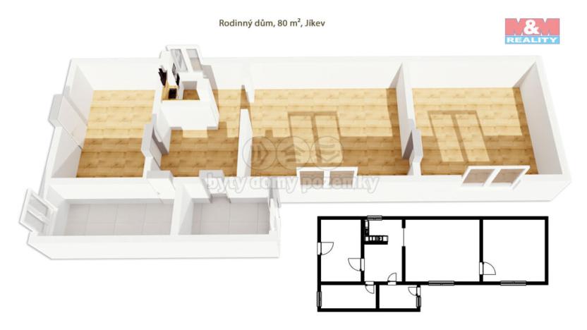 Prodej rodinného domu, Jíkev, 80 m2