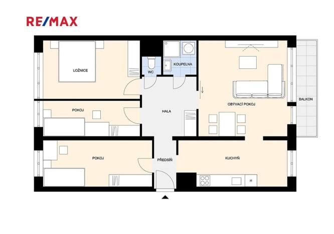 Prodej bytu 4+1, Praha - Chodov, Ledvinova, 79 m2
