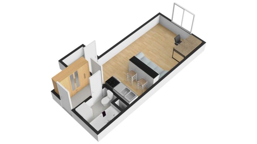 Pronájem bytu 1+kk, Praha - Hostivař, Hostivařská, 29 m2