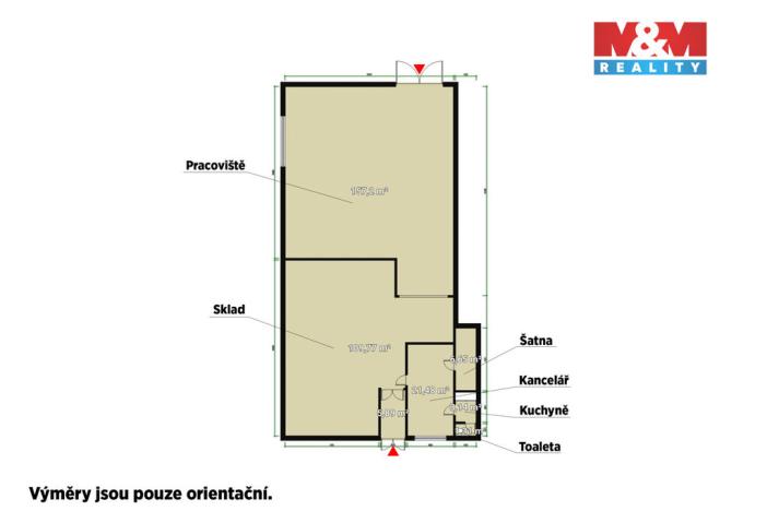 Pronájem skladu, Plzeň - Skvrňany, Dopravní, 288 m2