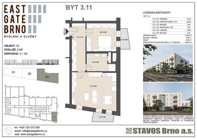 Prodej bytu 2+kk, Brno, Řípská, 63 m2