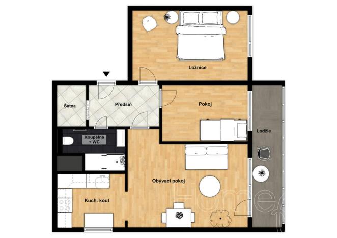 Pronájem bytu 3+1, Praha, Hviezdoslavova, 55 m2