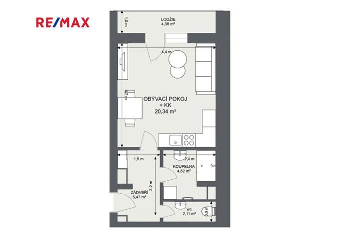 Prodej bytu 1+kk, Praha - Uhříněves, Douchova, 30 m2