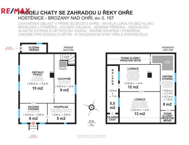 Prodej chaty, Brozany nad Ohří - Hostěnice, 79 m2