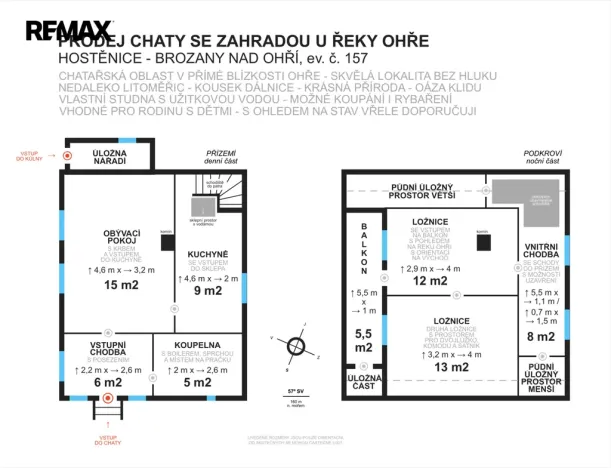 Prodej chaty, Brozany nad Ohří - Hostěnice, 79 m2