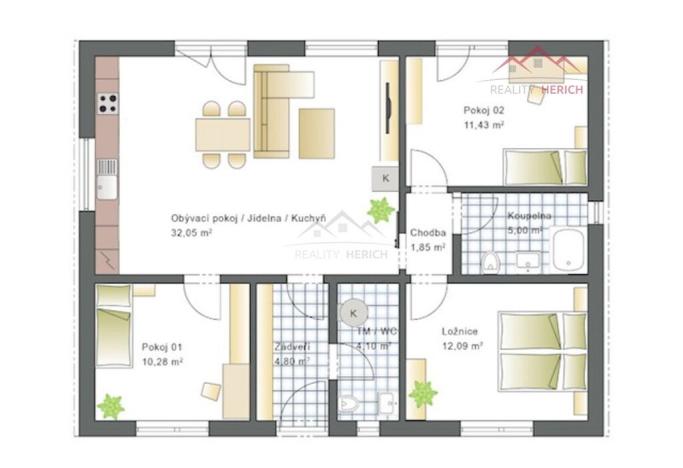 Prodej rodinného domu, Jirkov, Vilová, 82 m2