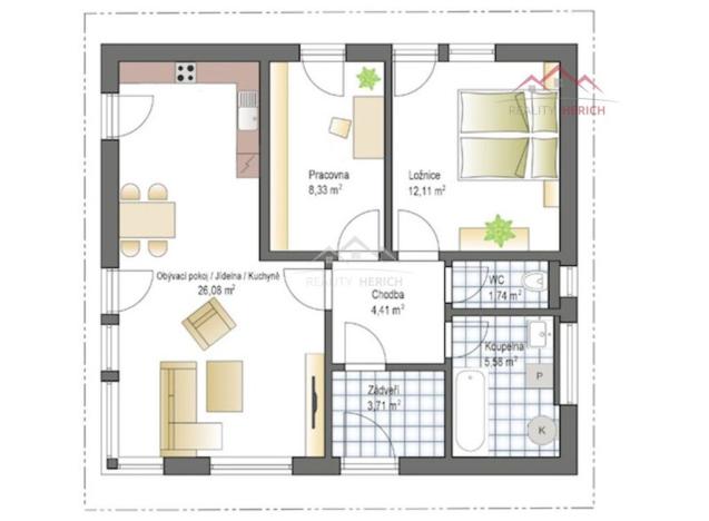 Prodej rodinného domu, Chomutov, 62 m2