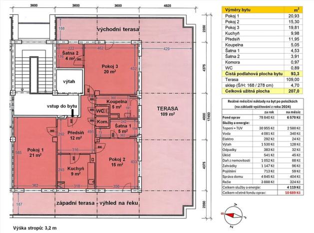 Prodej bytu 3+1, Praha - Podolí, Podolské nábřeží, 100 m2