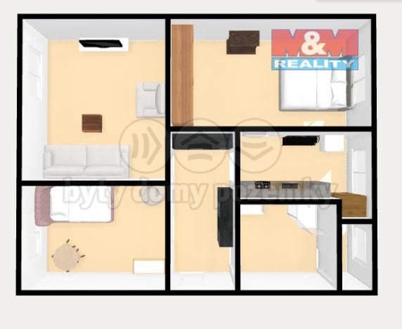Prodej bytu 3+1, Slaný, Karla Čapka, 59 m2