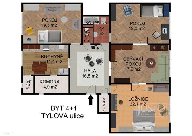 Prodej bytu 4+1, Písek, Tylova, 132 m2