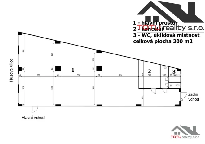 Pronájem obchodního prostoru, Jaroměř, Husova, 200 m2