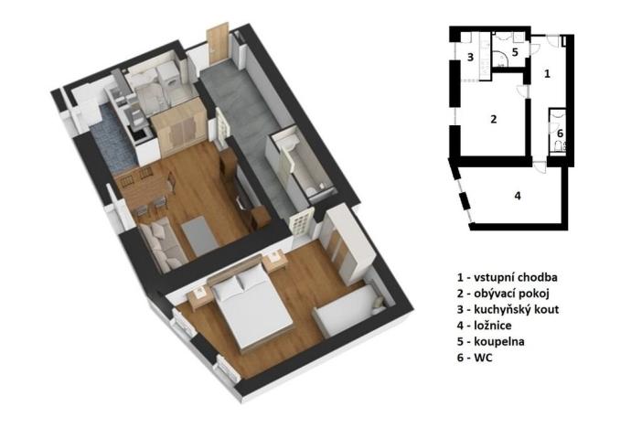 Prodej bytu 2+kk, Vrchlabí - Hořejší Vrchlabí, Peklo, 59 m2