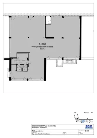Pronájem obchodního prostoru, Praha - Hloubětín, Poděbradská, 326 m2