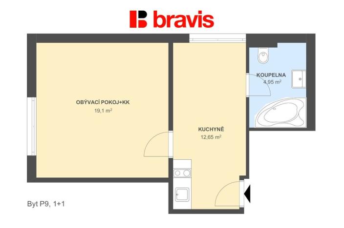 Pronájem bytu 1+1, Popůvky, Chaloupky, 36 m2