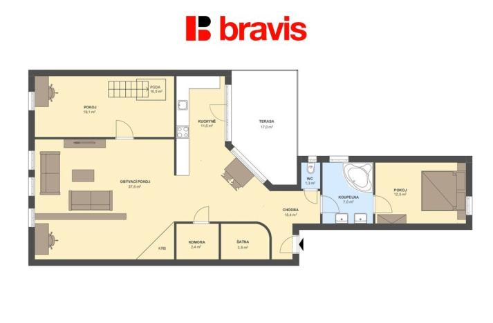 Prodej bytu 3+kk, Brno - Staré Brno, Bezručova, 112 m2