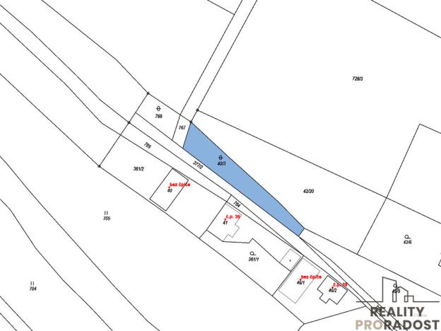 Prodej zahrady, Nestrašovice, 810 m2